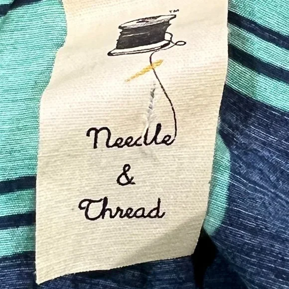 Needle & Thread Green & Blue Graphic Abstract Print Dress Size Small - Picture 3 of 7